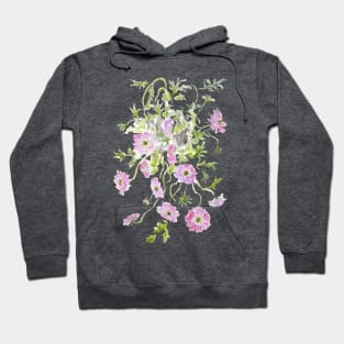 magenta scabious ink and watercolor Hoodie